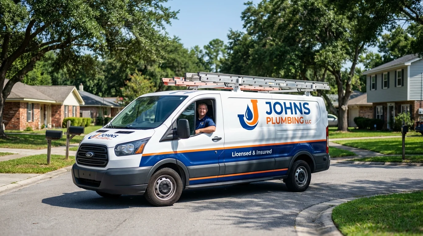 Johns Plumbing LLC service van in Glenns Ferry, ID
